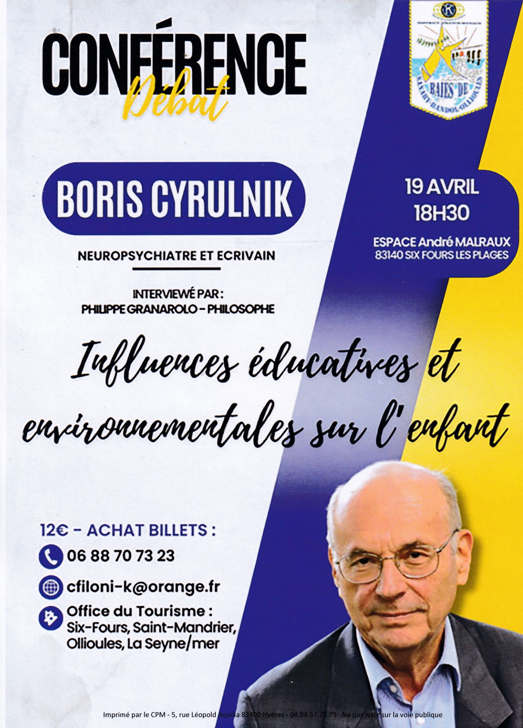 Conférence-débat avec Boris Cyrulnik, le 19 avril prochain