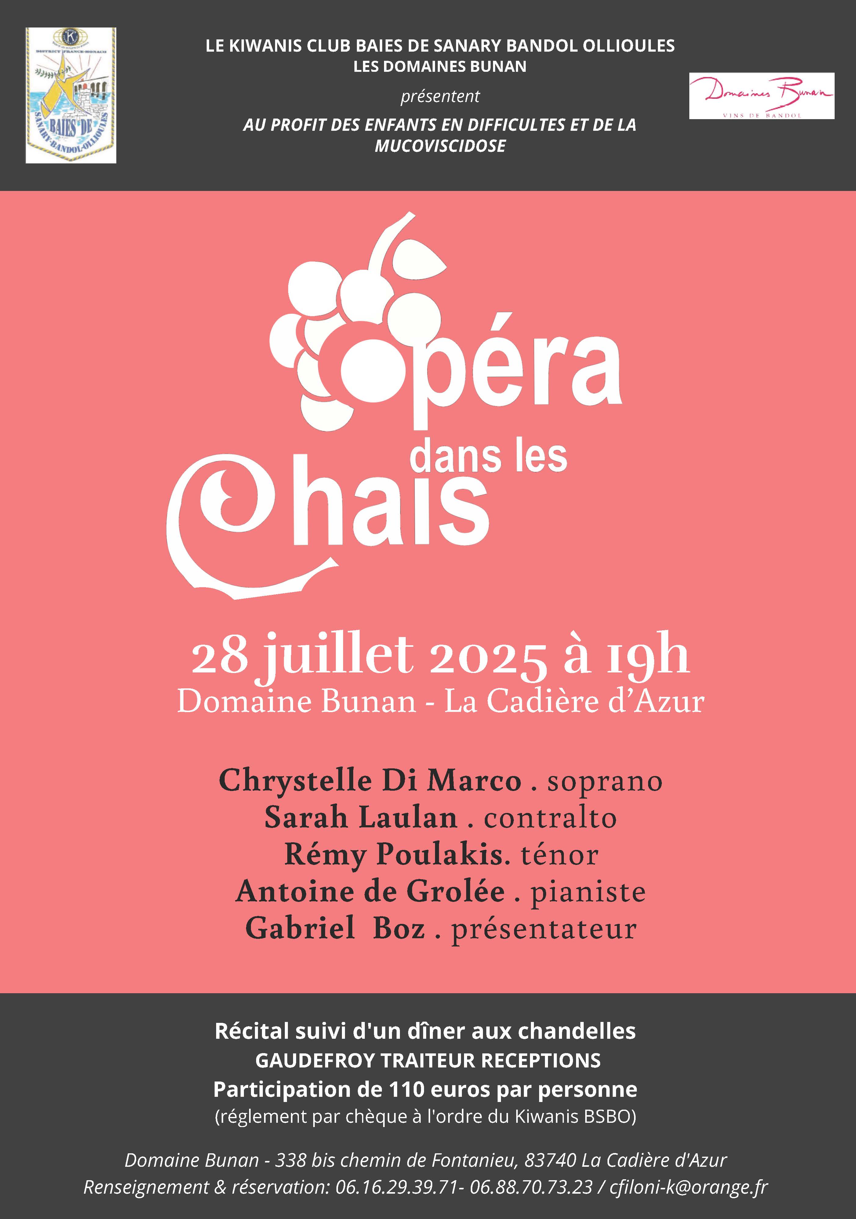 OPÉRA DANS LES CHAIS AVEC LE KIWANIS